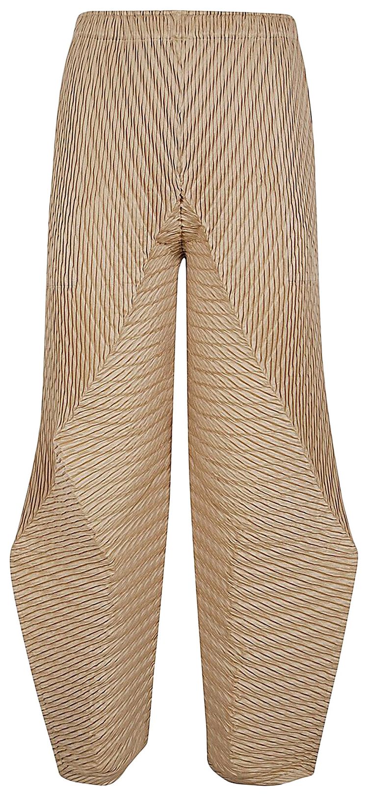 Issey Miyake Wrapped Suede Like Pleats Pants SilverGrassBeige