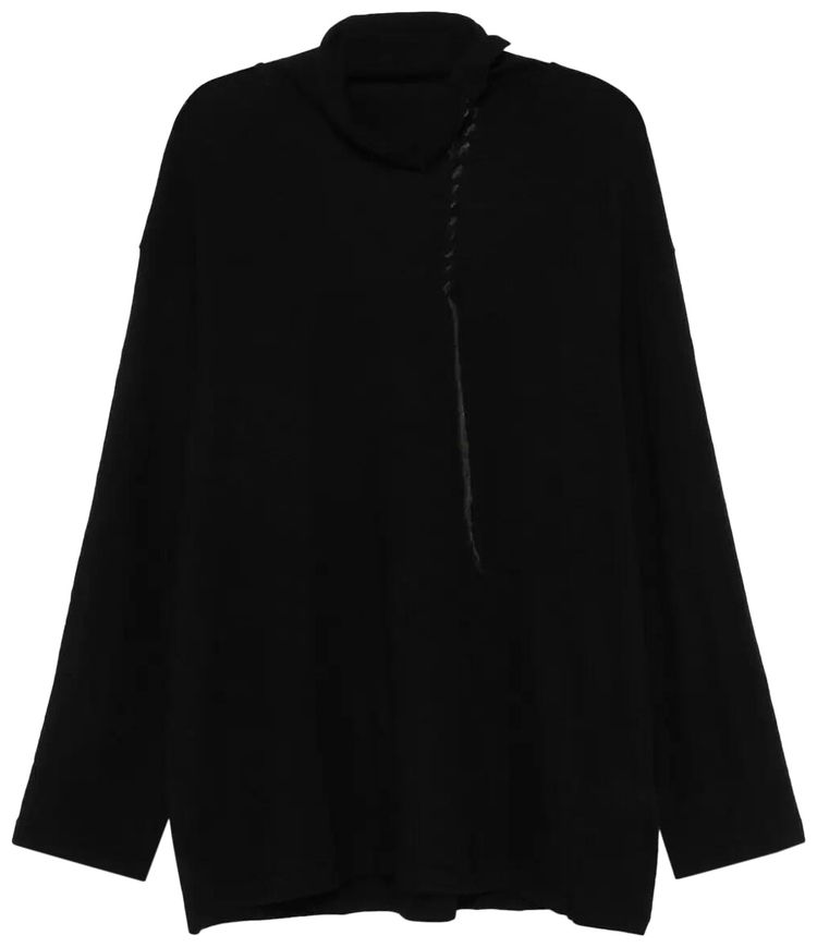 Yohji Yamamoto Pour Homme Embroidered Turtle Long Sleeve Sweater Black