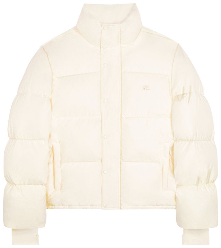 Courreges Nylon Puffer Jacket Natural