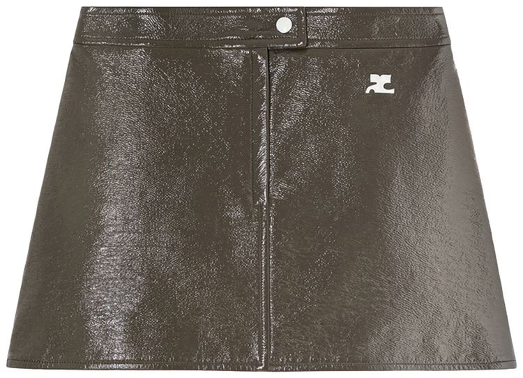 Courreges Vinyl Reedition Skirt Camouflage Green