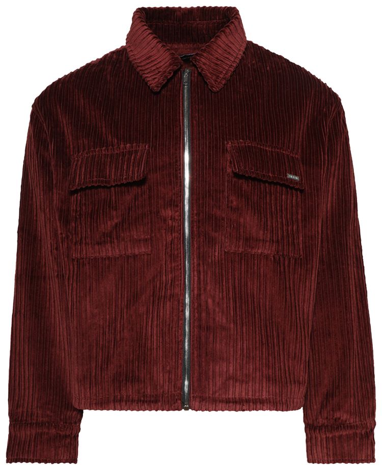 Nahmias Corduroy Long Sleeve Boxy Zip Up Saffron