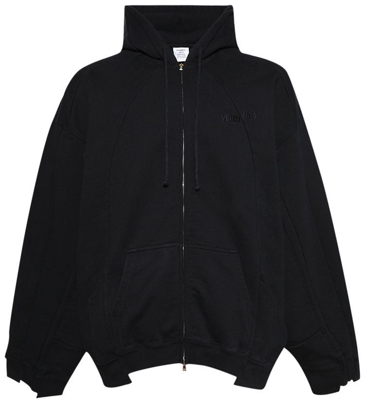 Vetements Cut Up Hoodie Blackout
