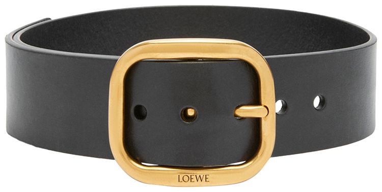 Loewe Rounded Soft Belt BlackVintage Brass