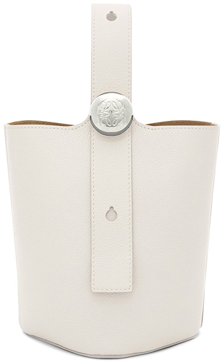 Loewe Mini Pebble Bucket Bag Soft White