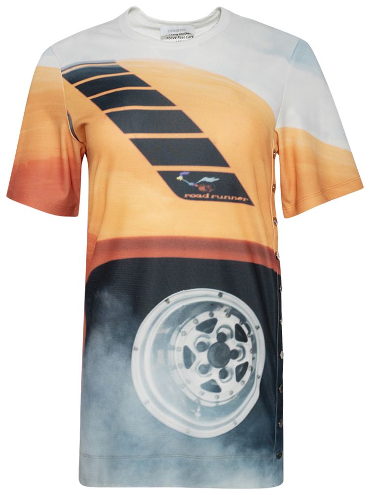 Rabanne Fast Cars Jersey T Shirt Orange
