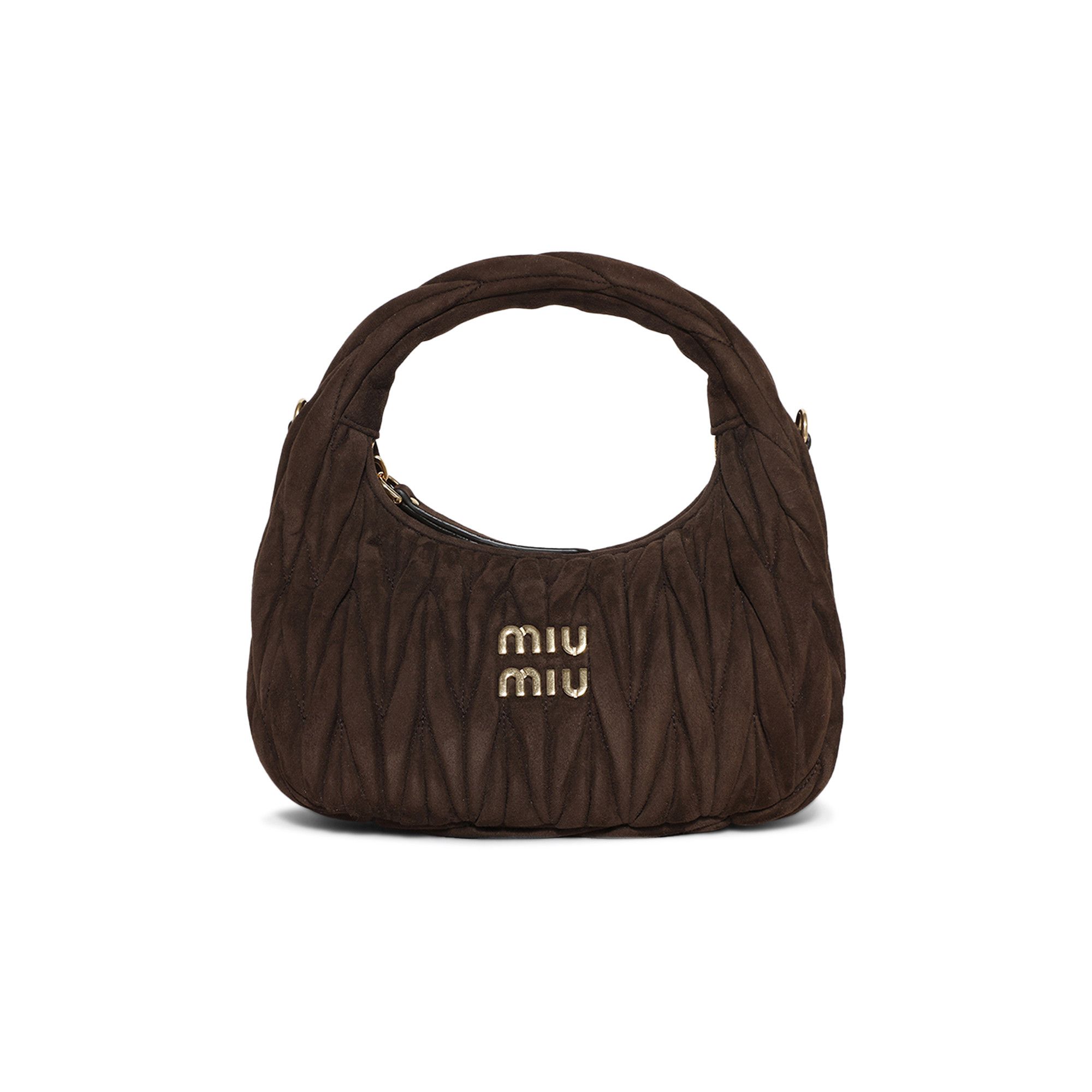 Buy Miu Miu Wander Matelassé Nappa Leather Hobo Bag 'Moro