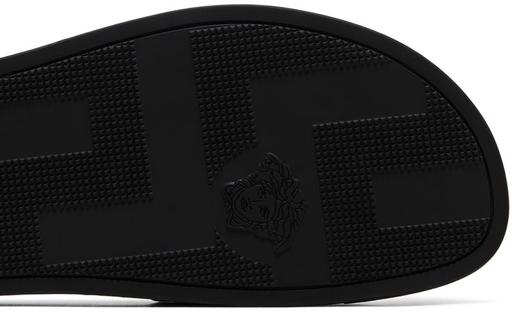 Versace Slide La Greca Chain Print   Black