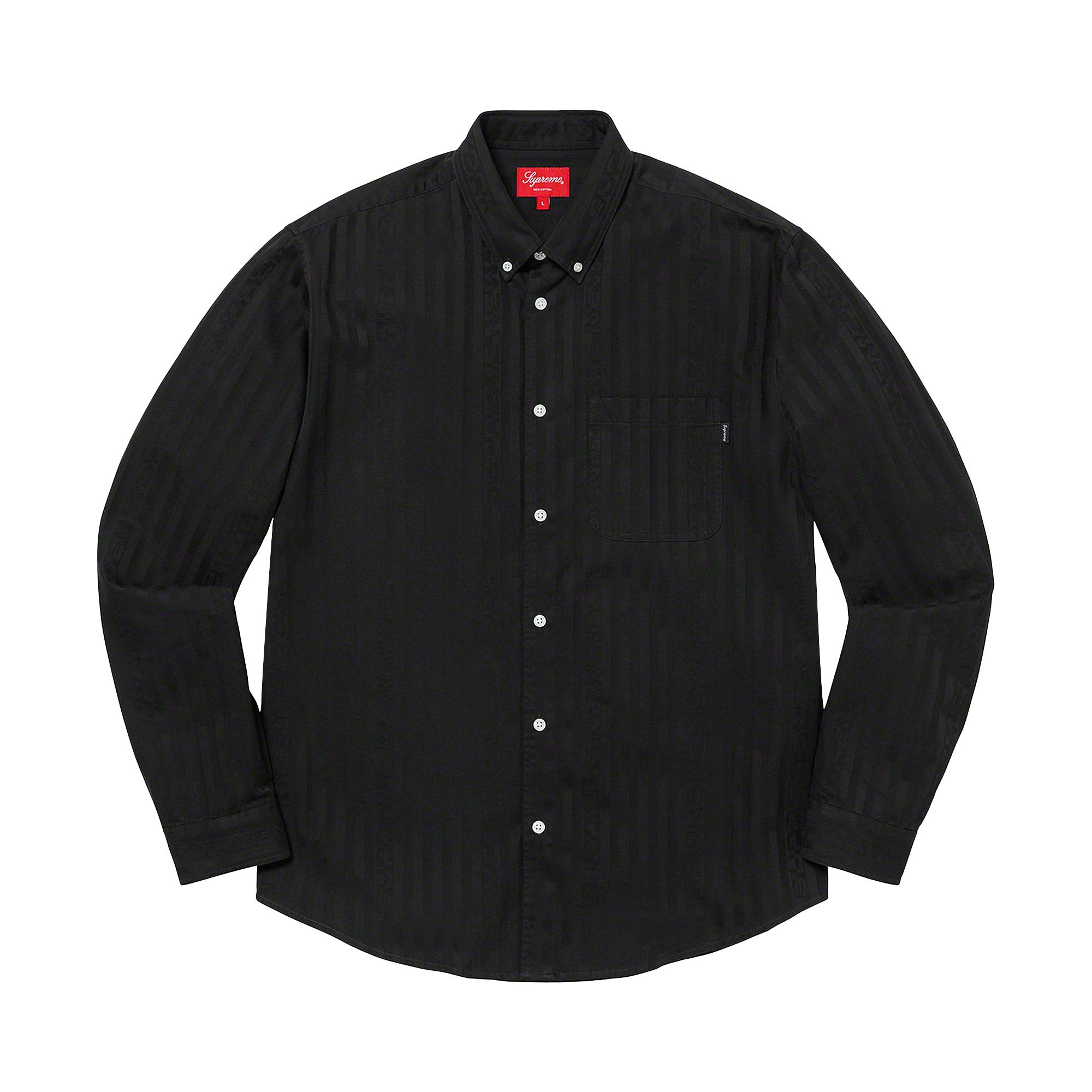 Buy Supreme Jacquard Stripe Twill Shirt 'Black' - FW20S19 BLACK | GOAT