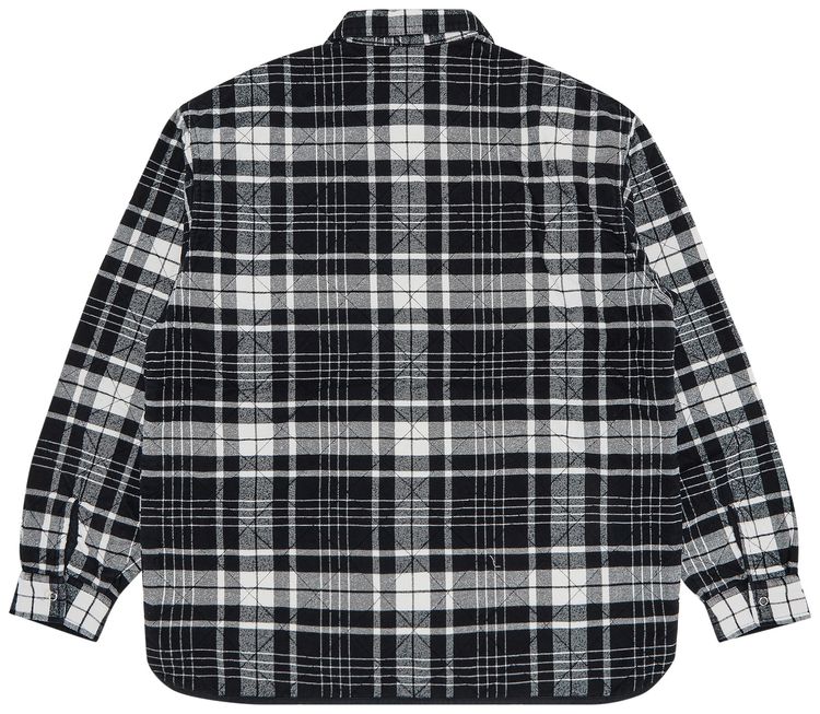 Supreme Quilted Flannel Zip Up Shirt Black