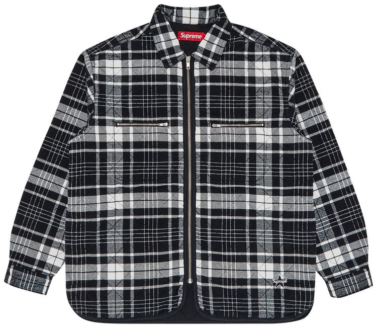 Buy Supreme Quilted Flannel Zip Up Shirt  