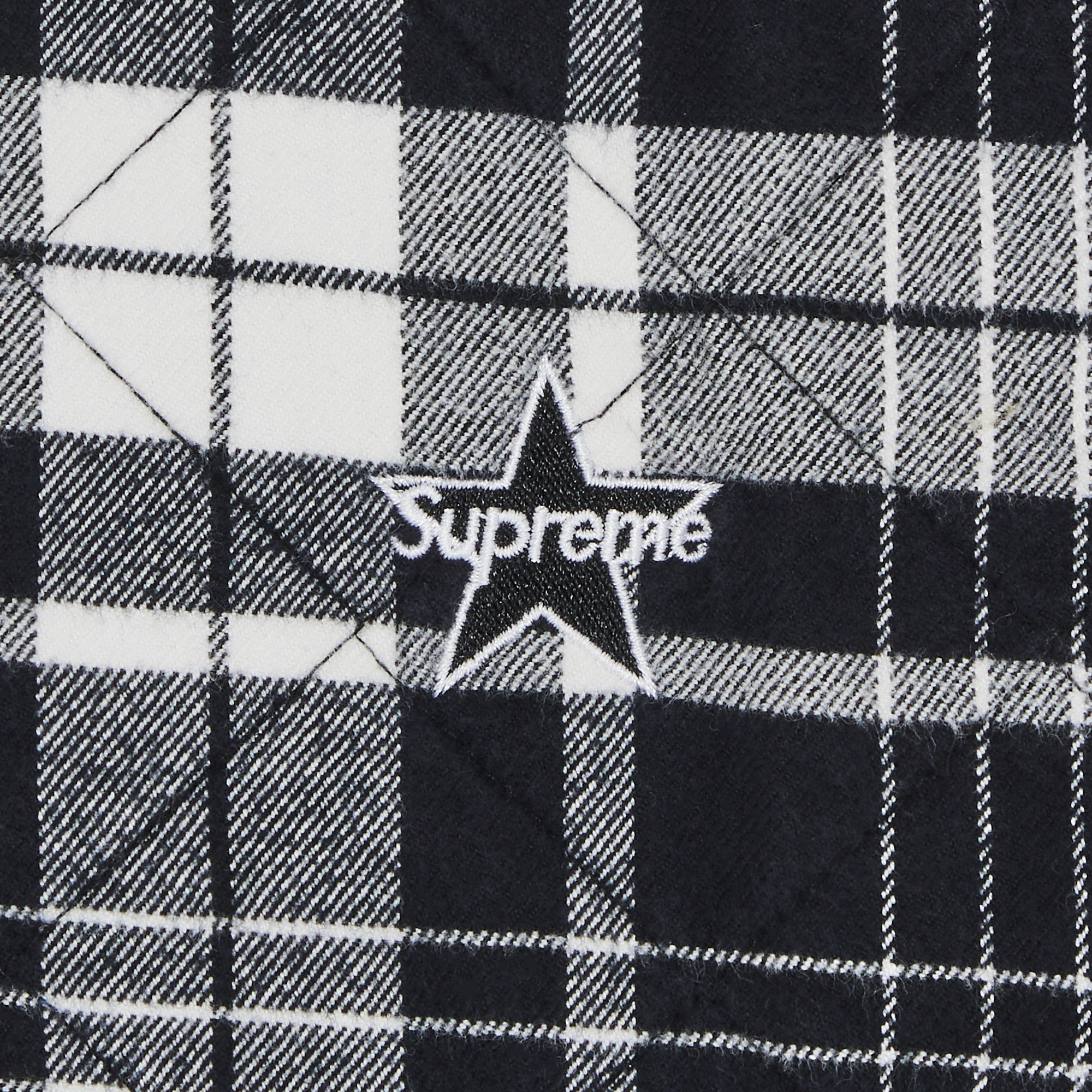 Buy Supreme Quilted Flannel Zip Up Shirt 'Black' - FW24S37