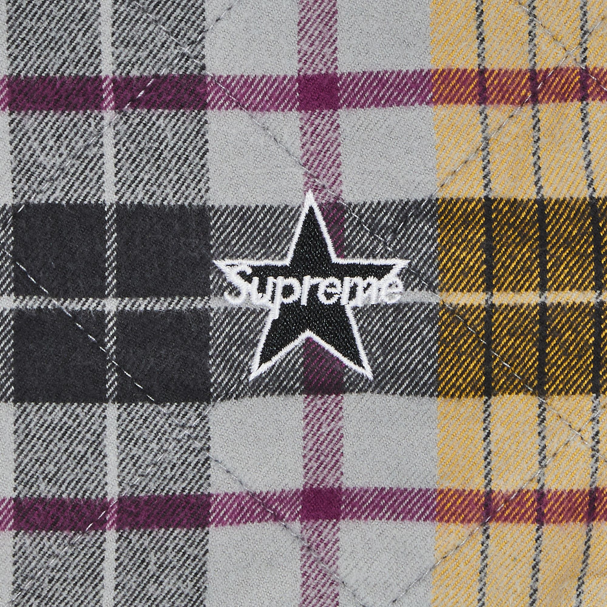 Buy Supreme Quilted Flannel Zip Up Shirt 'Yellow' - FW24S37