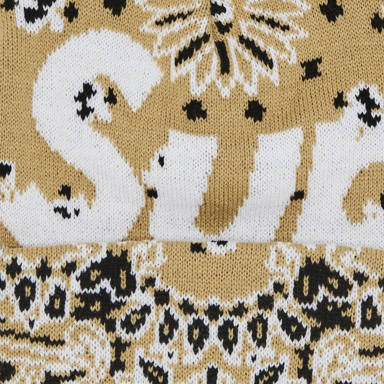 Supreme Bandana Big Logo Beanie Tan