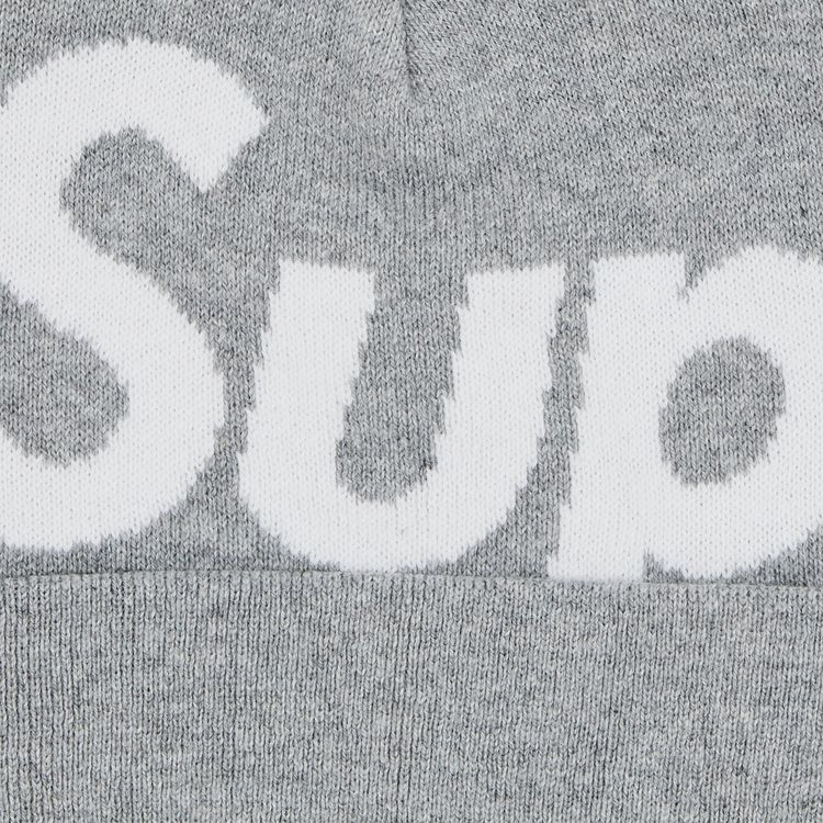 Supreme Big Logo Beanie Heather Grey