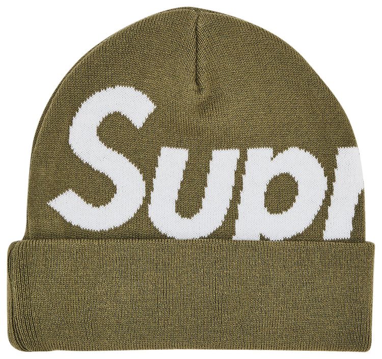Supreme Big Logo Beanie Light Olive