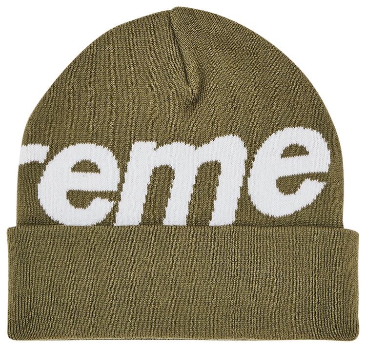 Supreme Big Logo Beanie Light Olive