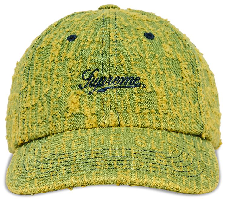 Supreme Needle Punch Denim 6 Panel Washed Yellow