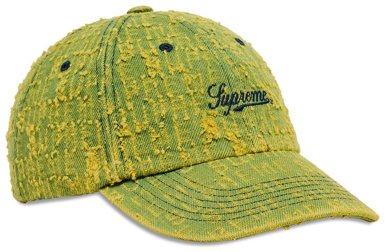 Supreme Needle Punch Denim 6 Panel Washed Yellow