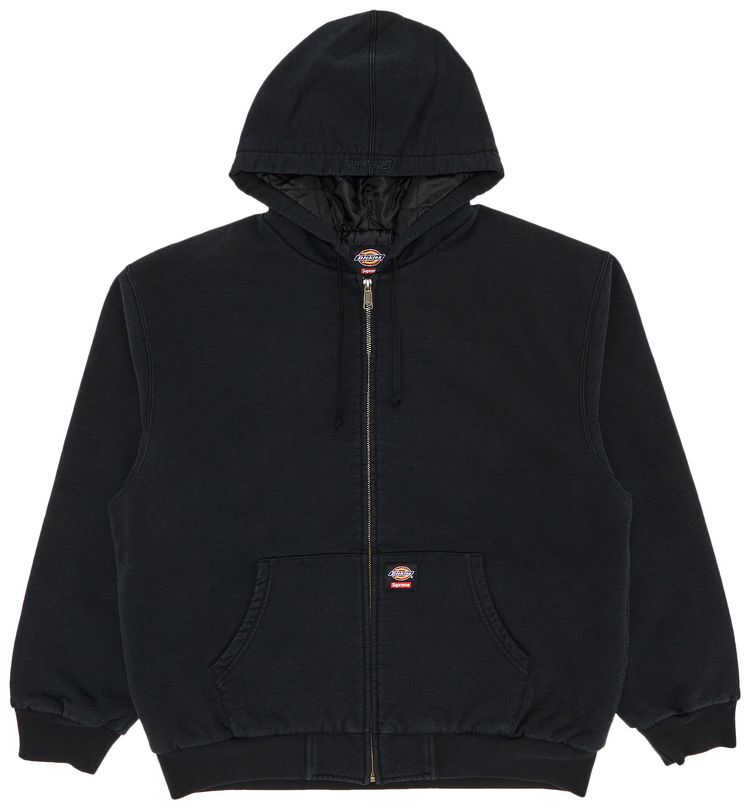 Supreme x Dickies Quilted Lined Zip Up Hooded Sweatshirt Black