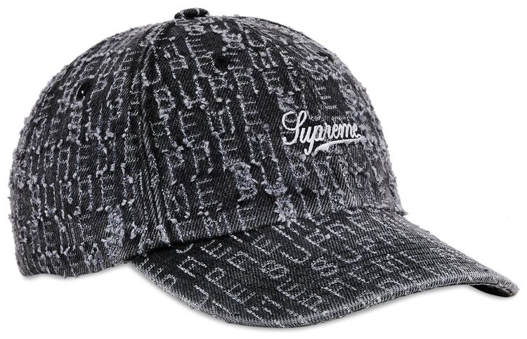 Supreme Needle Punch Denim 6 Panel Black