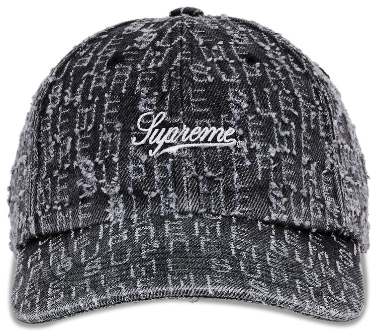 Supreme Needle Punch Denim 6 Panel Black