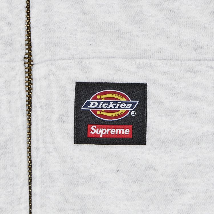Supreme x Dickies Quilted Lined Zip Up Hooded Sweatshirt Ash Grey