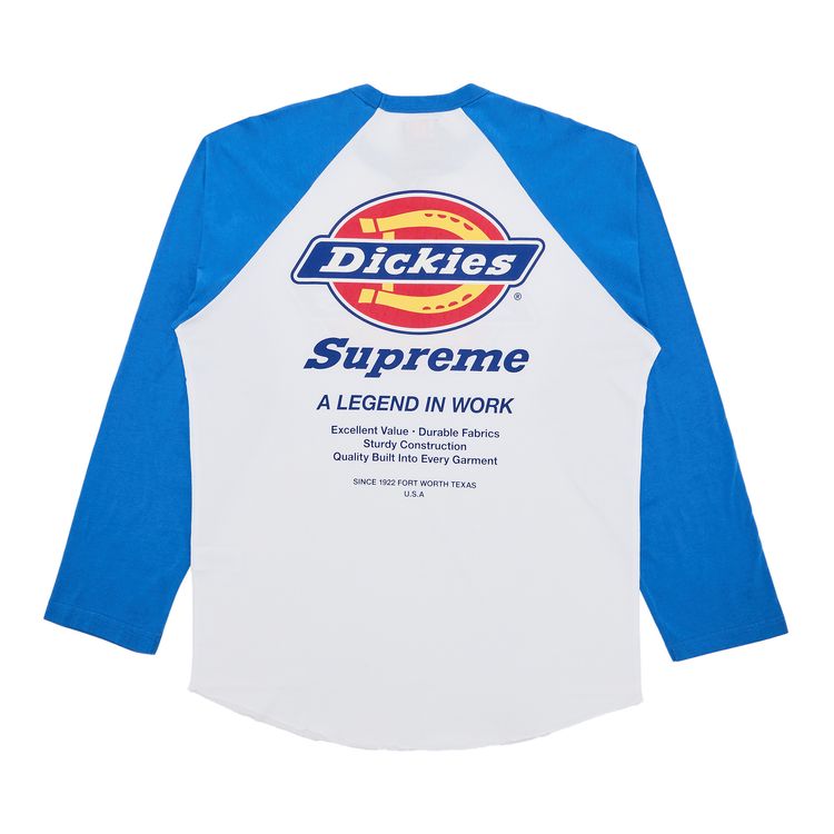 Supreme x Dickies Raglan Long Sleeve Top White