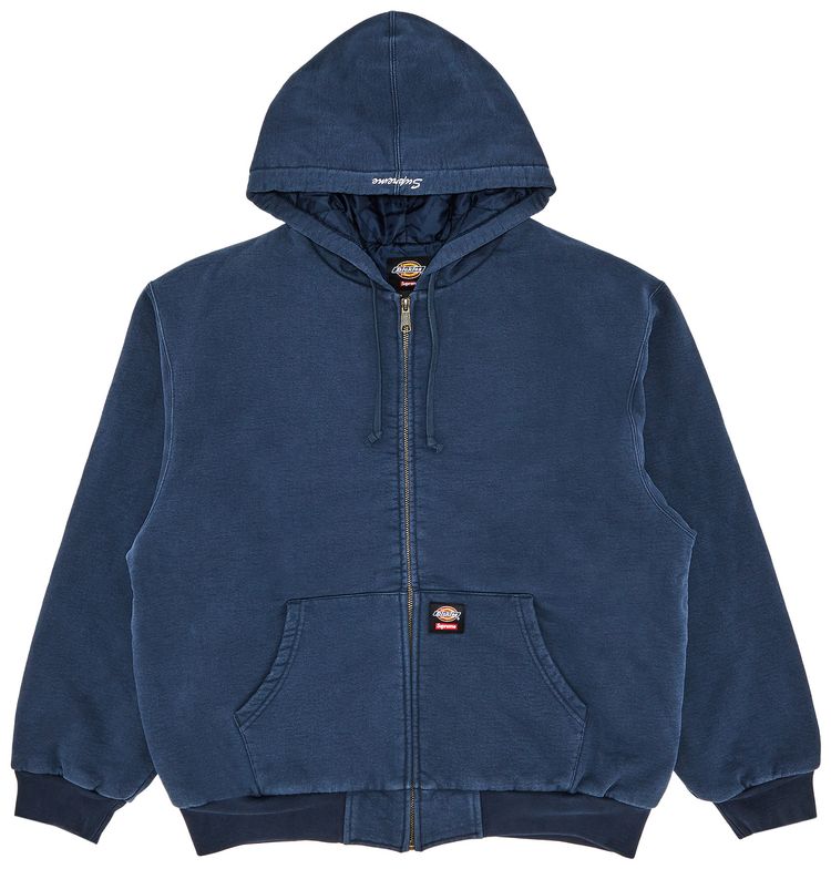 Supreme x Dickies Quilted Lined Zip Up Hooded Sweatshirt Navy