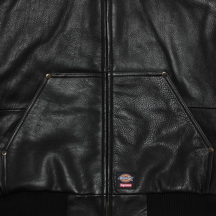 Supreme x Dickies Hooded Leather Work Jacket Black