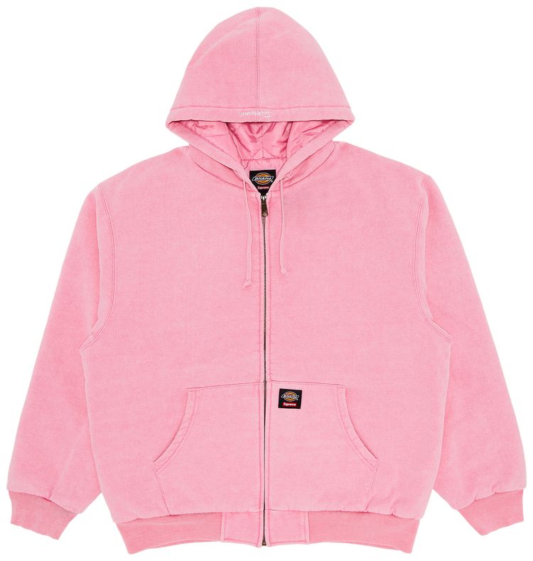 Supreme x Dickies Quilted Lined Zip Up Hooded Sweatshirt Dusty Pink