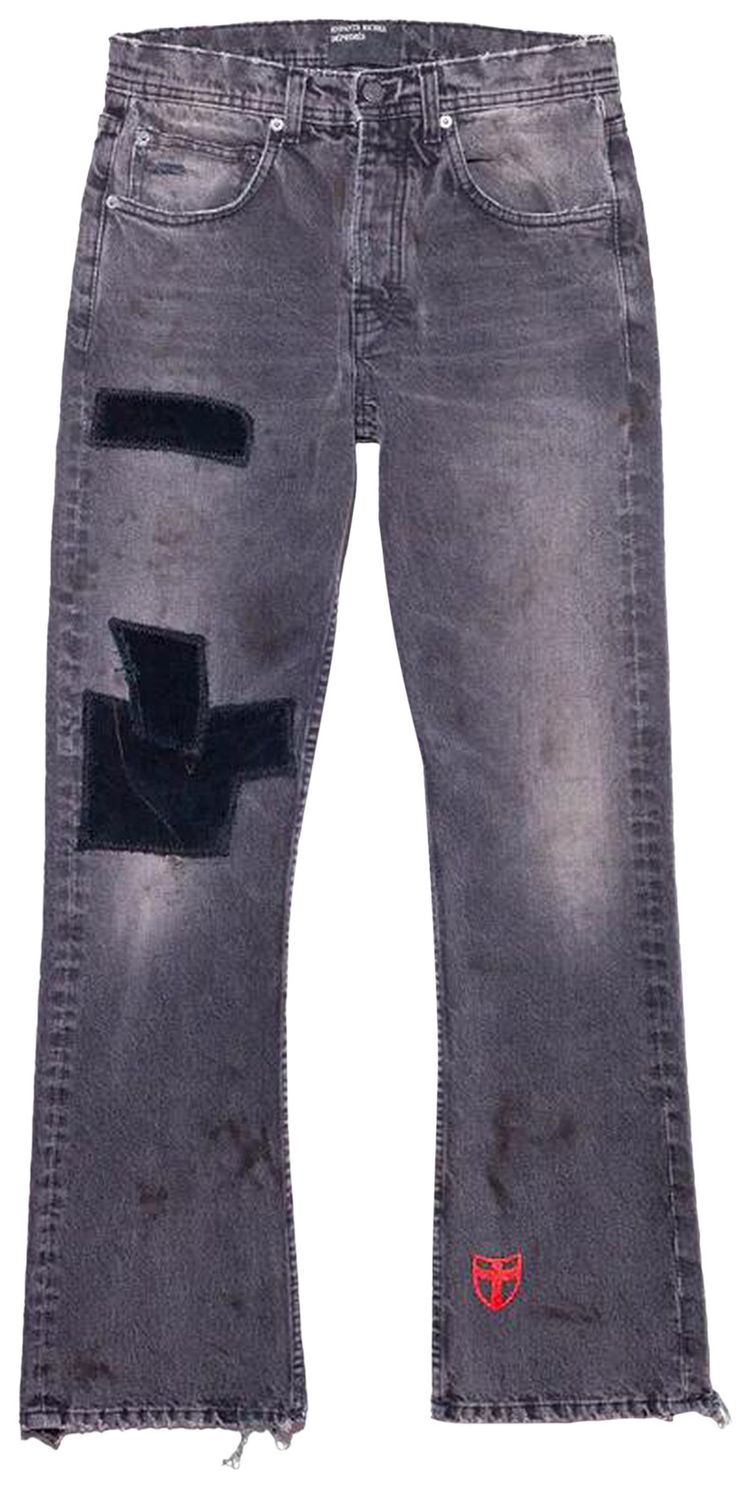 Enfants Riches Deprimes Patchwork Flare Jeans Black