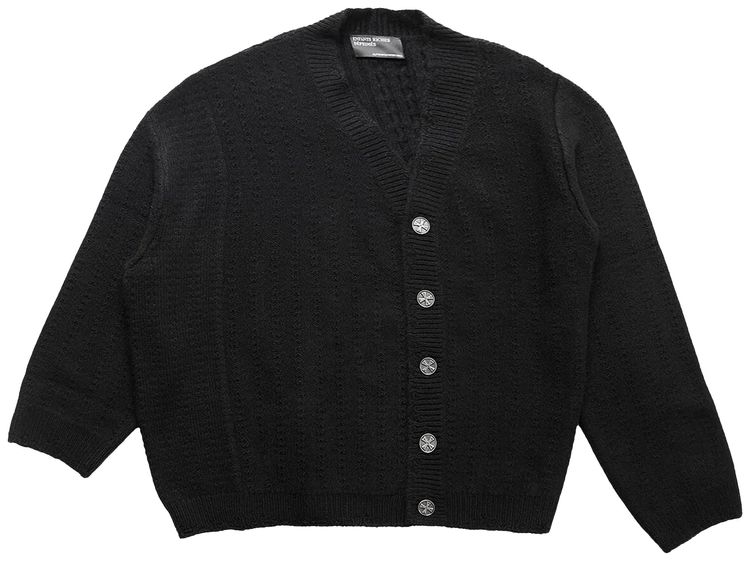 Enfants Riches Deprimes Asymmetrical Cable Knit Cardigan Black