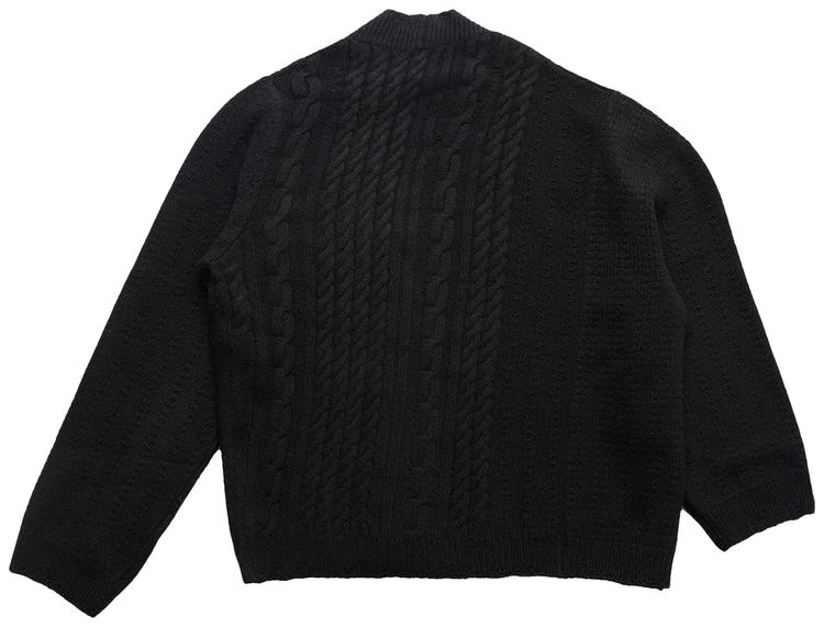 Enfants Riches Deprimes Asymmetrical Cable Knit Cardigan Black