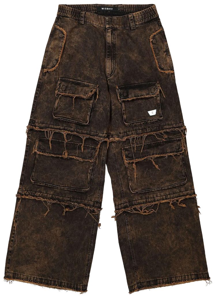 MISBHV Ibiza Oversize Cargo Trousers Acid Black