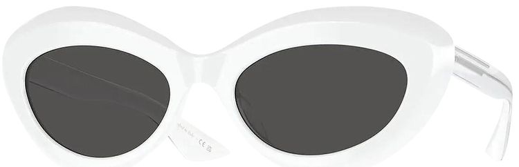 Khaite Oval Cateye Sunglasses White