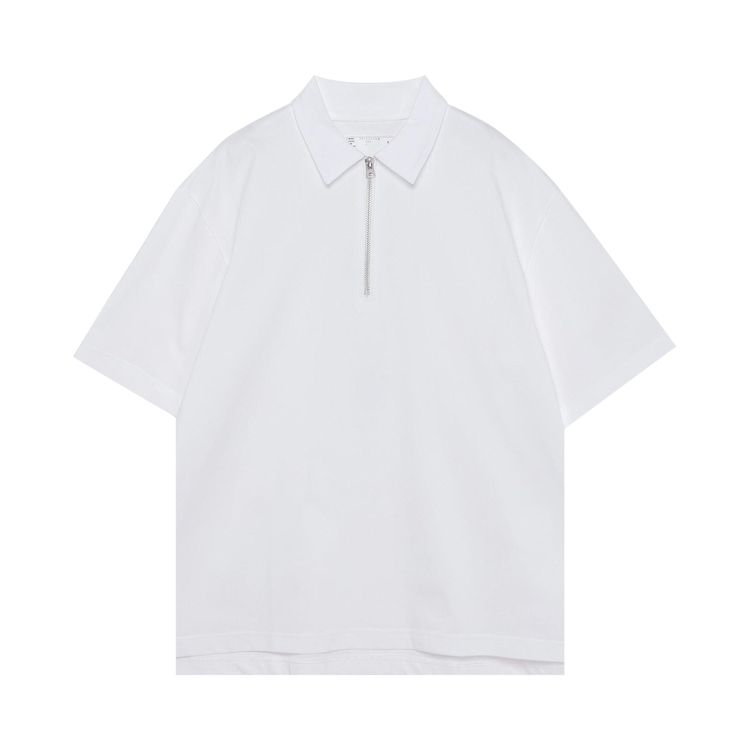 Sacai Jersey Polo Shirt White