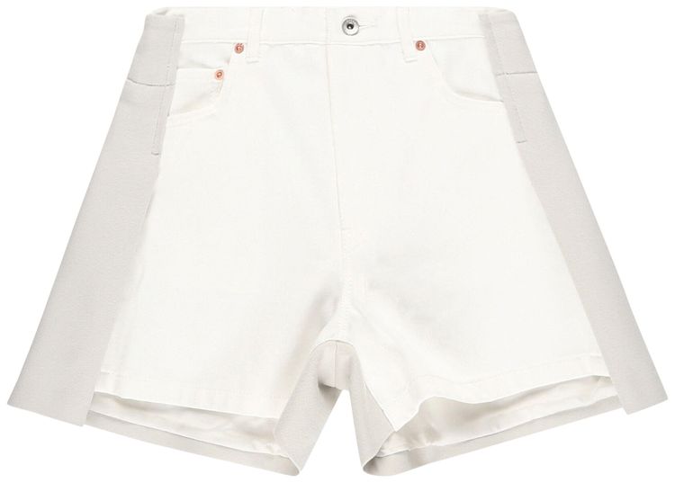 Sacai Denim x Wool Melton Shorts Ecru