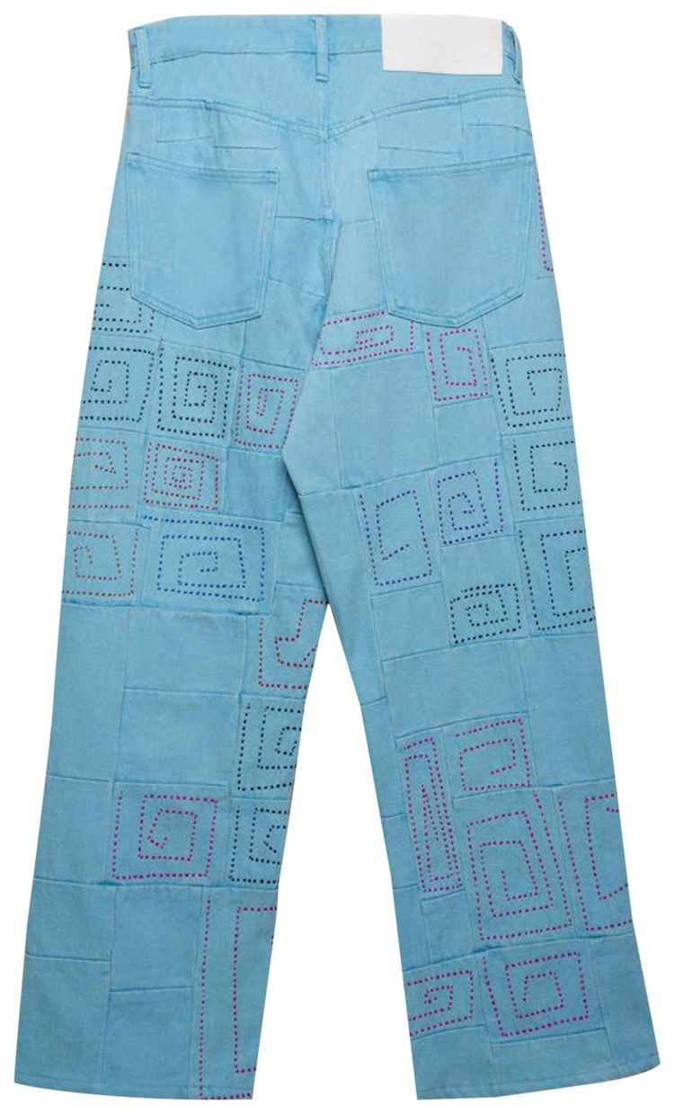 Glass Cypress Tonal Patchwork Denim Blue