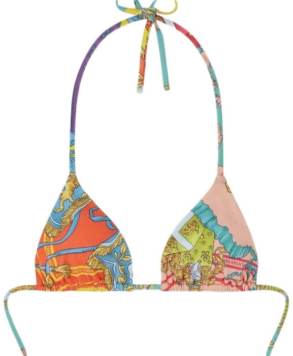 Versace Royal Rebellion Triangle Bikini Top Multicolor