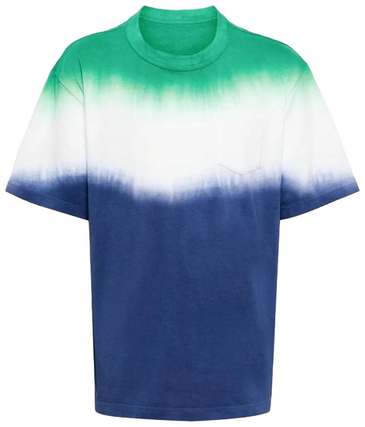 Sacai Dip Dye T Shirt GreenNavy
