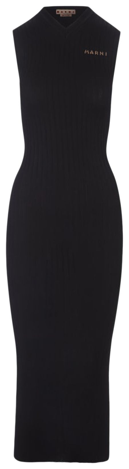 Marni Long Ribbed Dress Black
