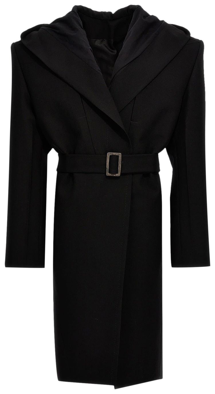 Rick Owens Hooded Lido Tatlin Coat Black