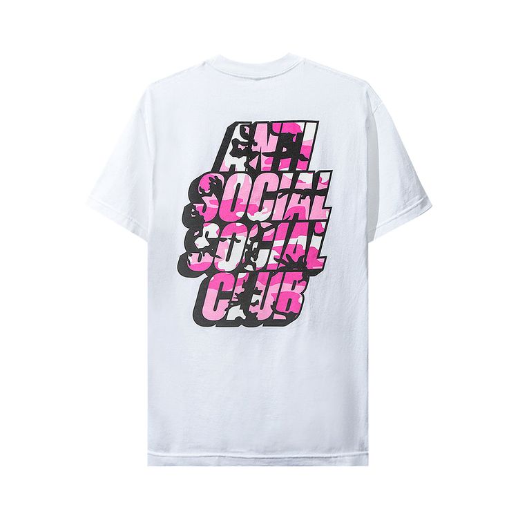Anti Social Social Club Blocked Pink Camo Tee White