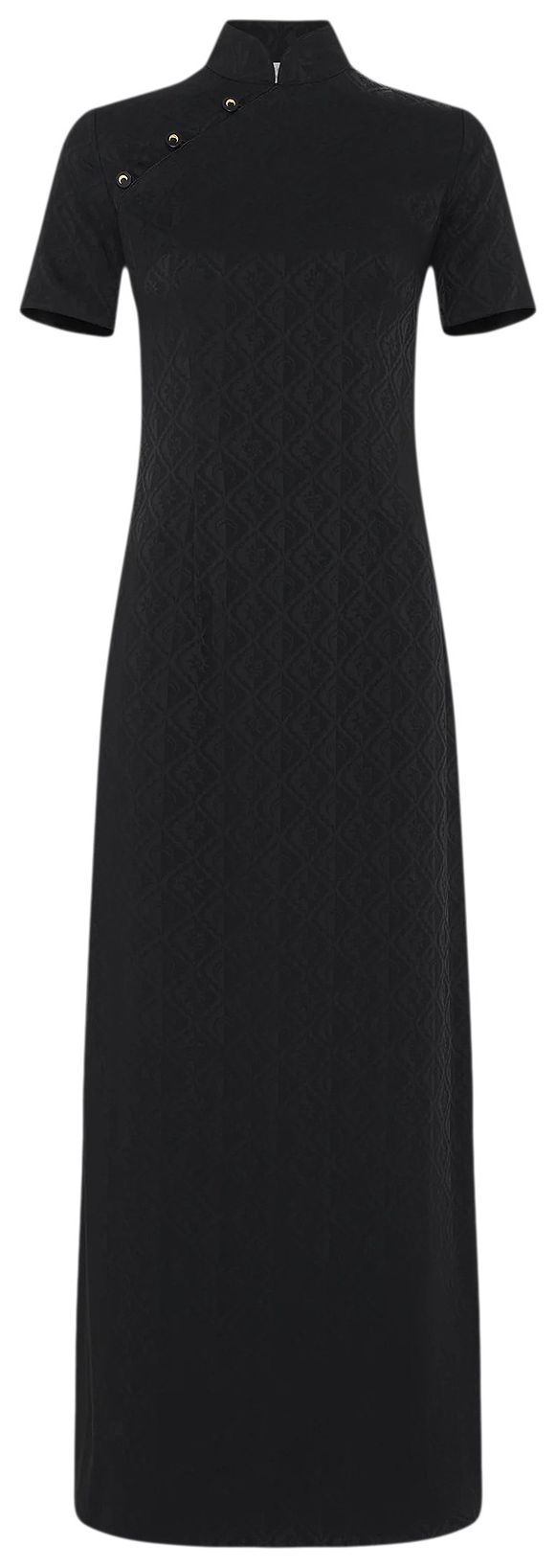 Marine Serre Jacquard Viscose Tunic Dress Black