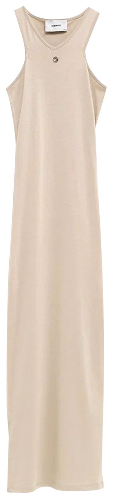 Coperni Tank Top Side Slit Dress Beige