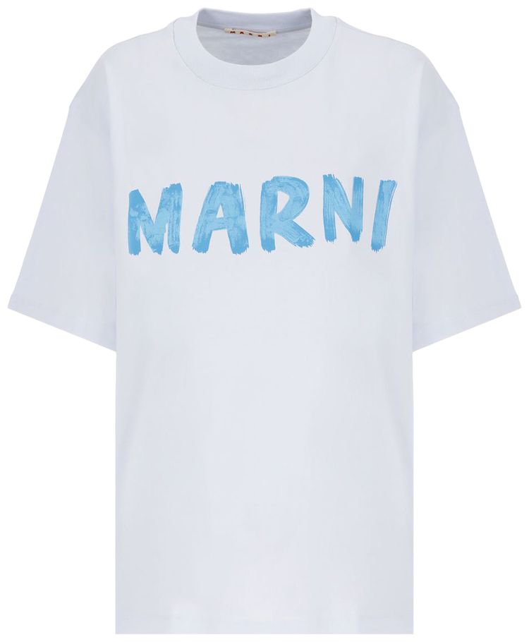 Marni Logo T Shirt Light Blue