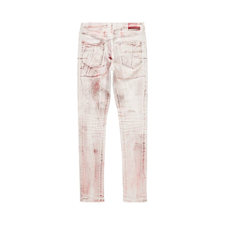 PURPLE BRAND Low Rise Skinny Jeans WhiteRed