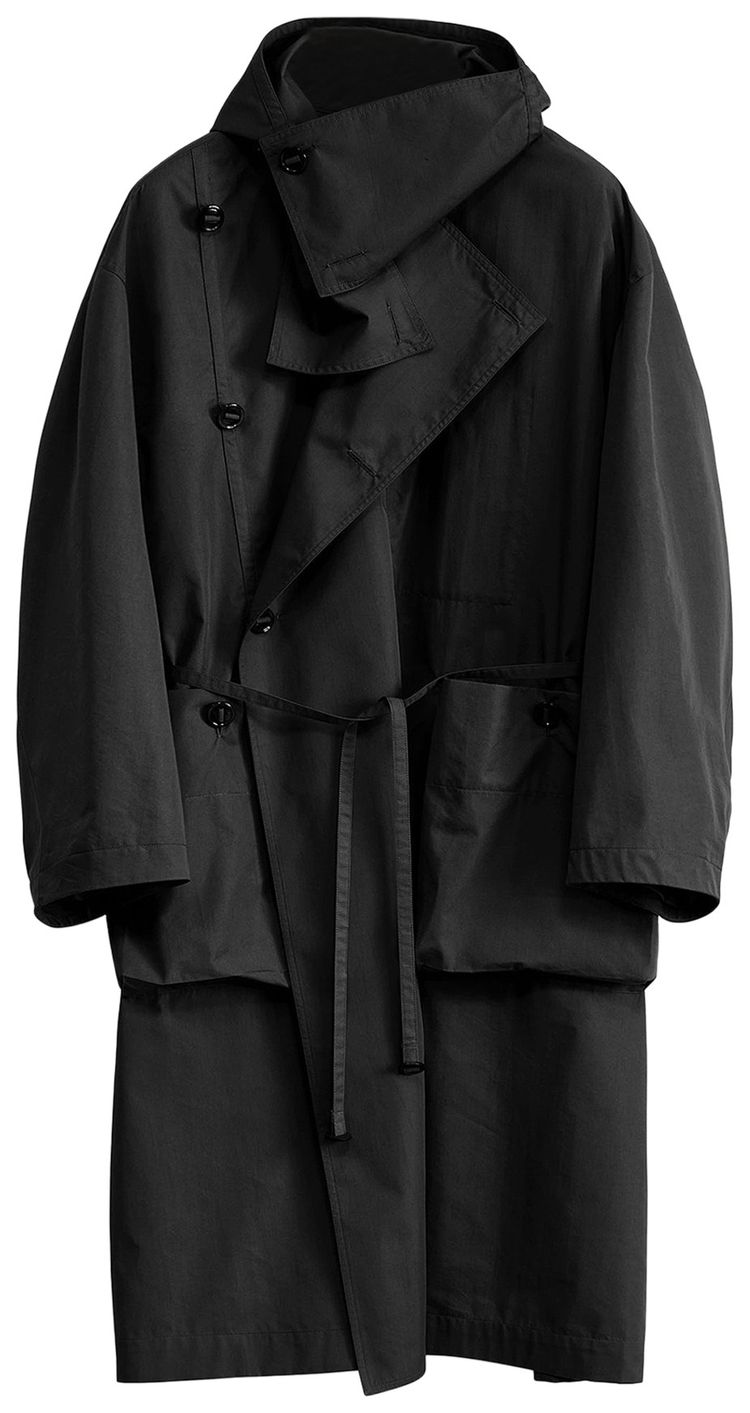 Lemaire Light Asymmetrical Coat Black