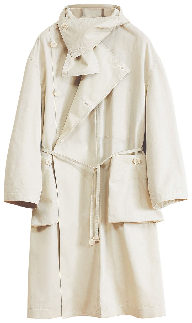 Lemaire Light Asymmetrical Coat Light Overcast Grey