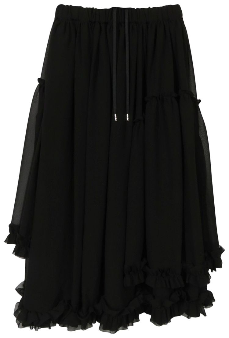 Comme des Garcons Rouched Pattern Skirt Black